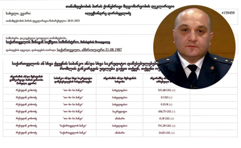სანქცირებული დარახველიძე არ პასუხობს კითხვას, როგორ იღებს ხელფასს