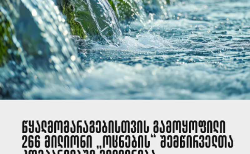 წყალმომარაგებისთვის გამოყოფილ 266 მილიონ ლარს „ოცნების“ შემწირველები ინაწილებენ -TI